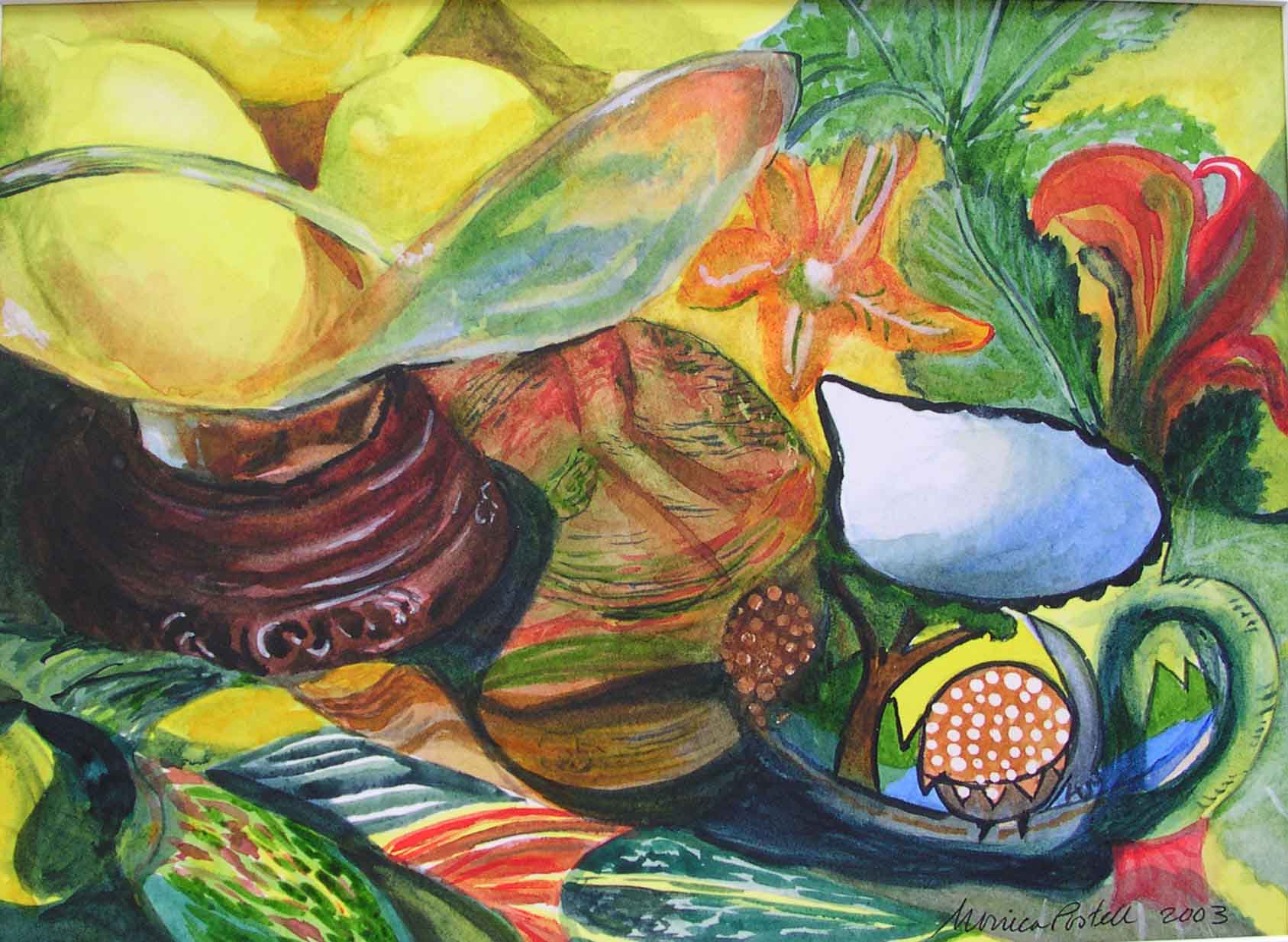 Zimbabwe Pitcher on My Hermes Scarf Watercolor