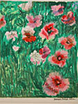 Pastel Poppies - Oil pastel on paper