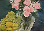 Pink Roses, Lemons and Grapes II Watercolor
